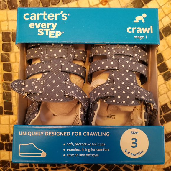 Carters Addison Blue Infant Sandals Shoes. 3 - Picture 2 of 4